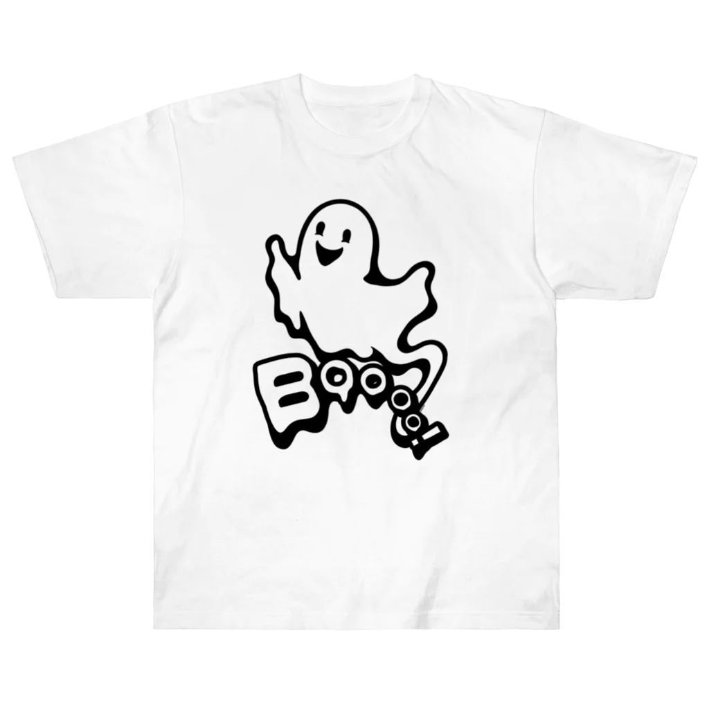 Cɐkeccooのおばけちゃんばぁ!(Boo!ゴースト) ヘビーウェイトTシャツ