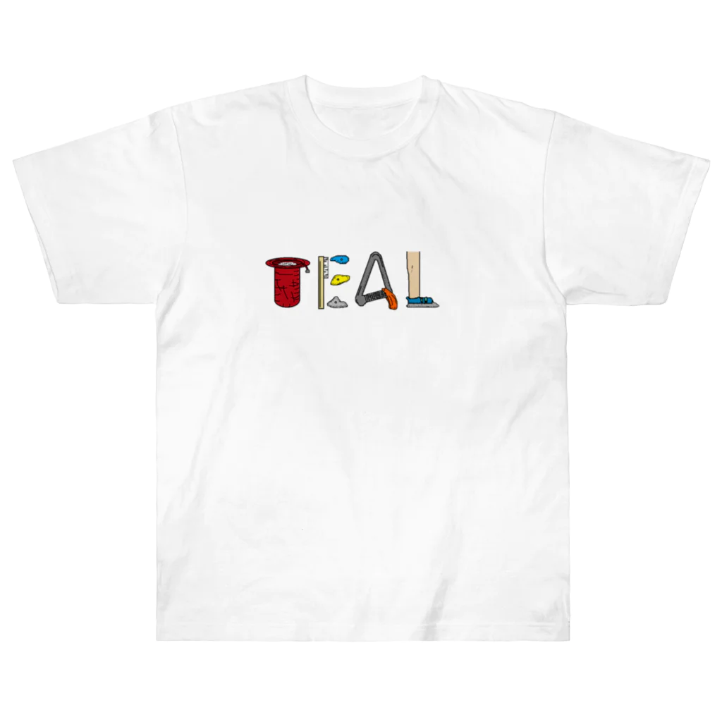 ティールクライミング teal climbing のチャリティー ティールロゴ レッド ヘビーウェイトTシャツ