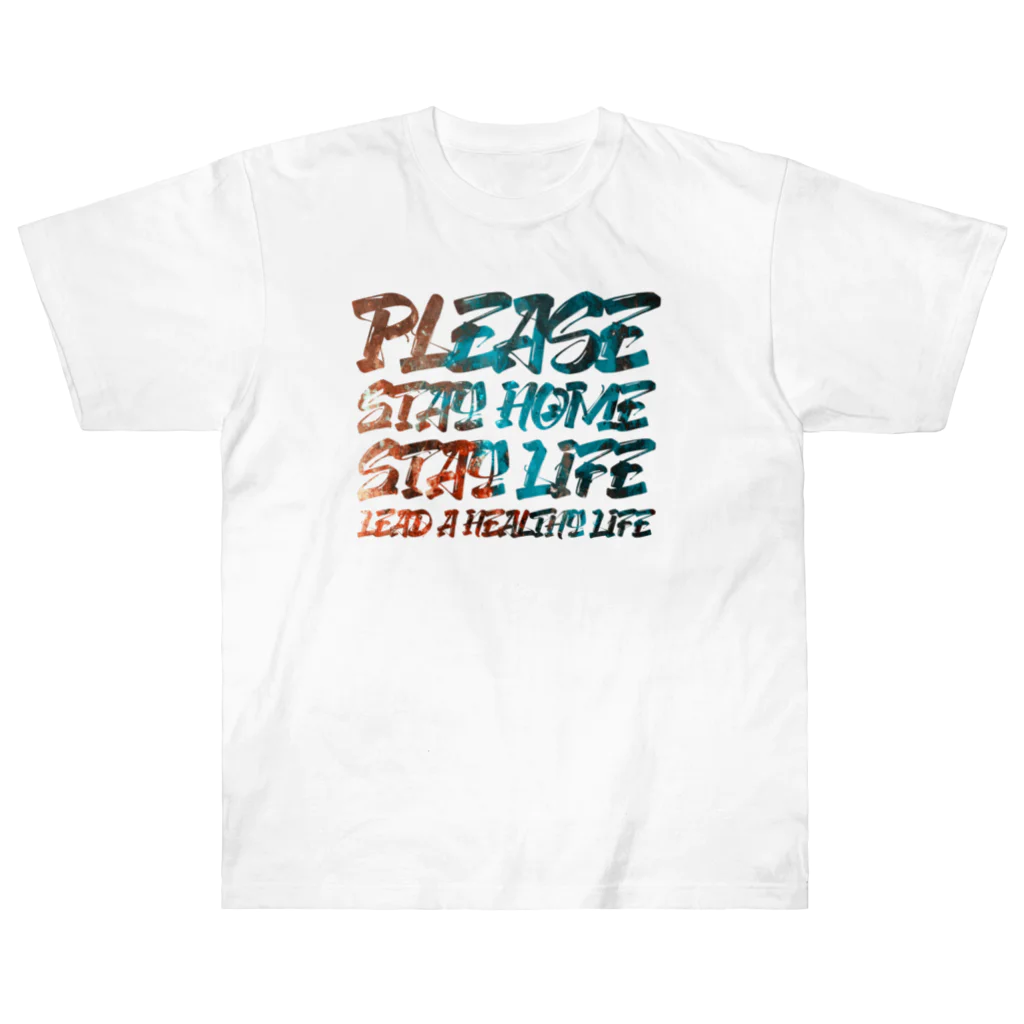 SANKAKU DESIGN STOREのPLEASE STAY HOME&LIFE! ペンキ ヘビーウェイトTシャツ