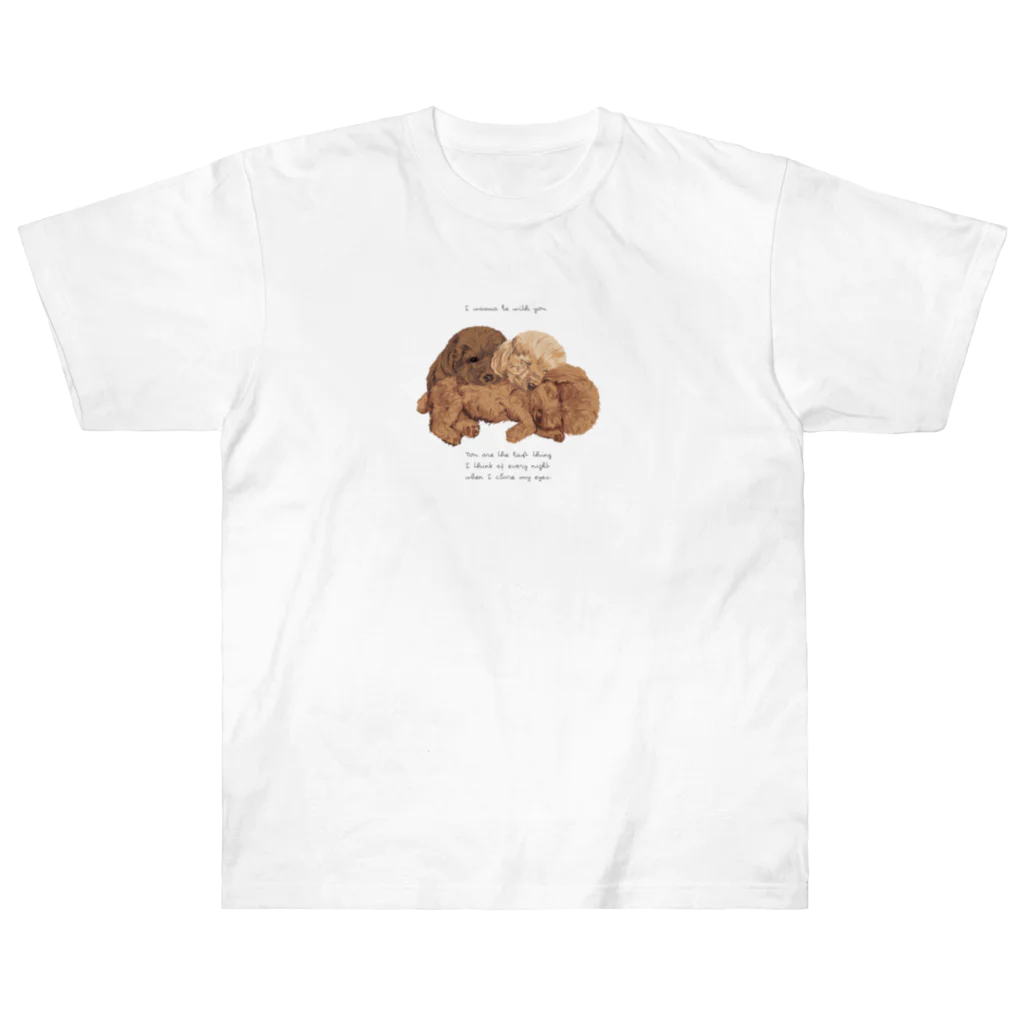 chourire toujoursの🐩puppy toypoodle ヘビーウェイトTシャツ