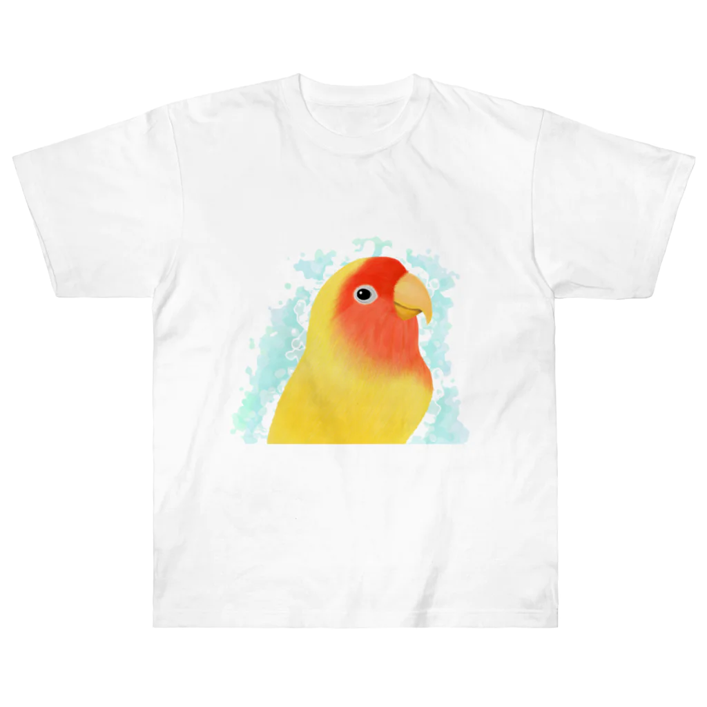 まめるりはことりのほんわかコザクラインコ　ルチノー【まめるりはことり】 ヘビーウェイトTシャツ