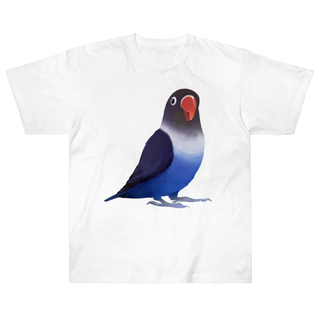 まめるりはことりのボタンインコ　おすましコバルトブルー【まめるりはことり】 ヘビーウェイトTシャツ