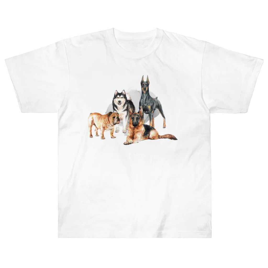 SANKAKU DESIGN STOREのちょっぴり強面の大きい犬たち。 Heavyweight T-Shirt