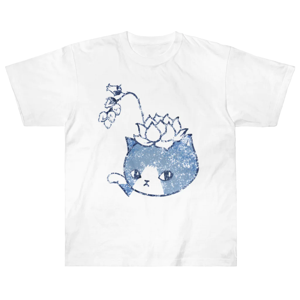 nanaqsaの藍染風エケネコ ヘビーウェイトTシャツ
