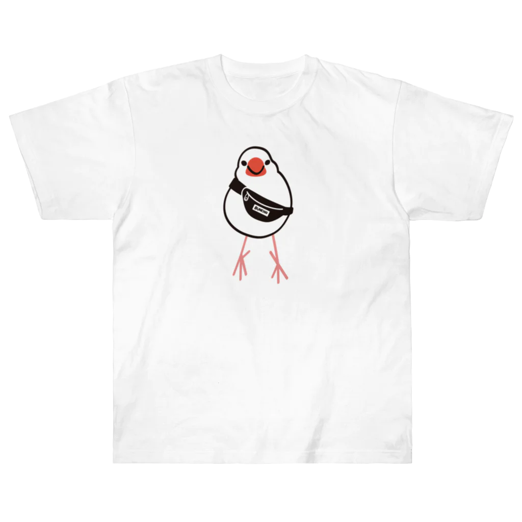 もしもしこちら文鳥のウエストポーチの文鳥 Heavyweight T-Shirt