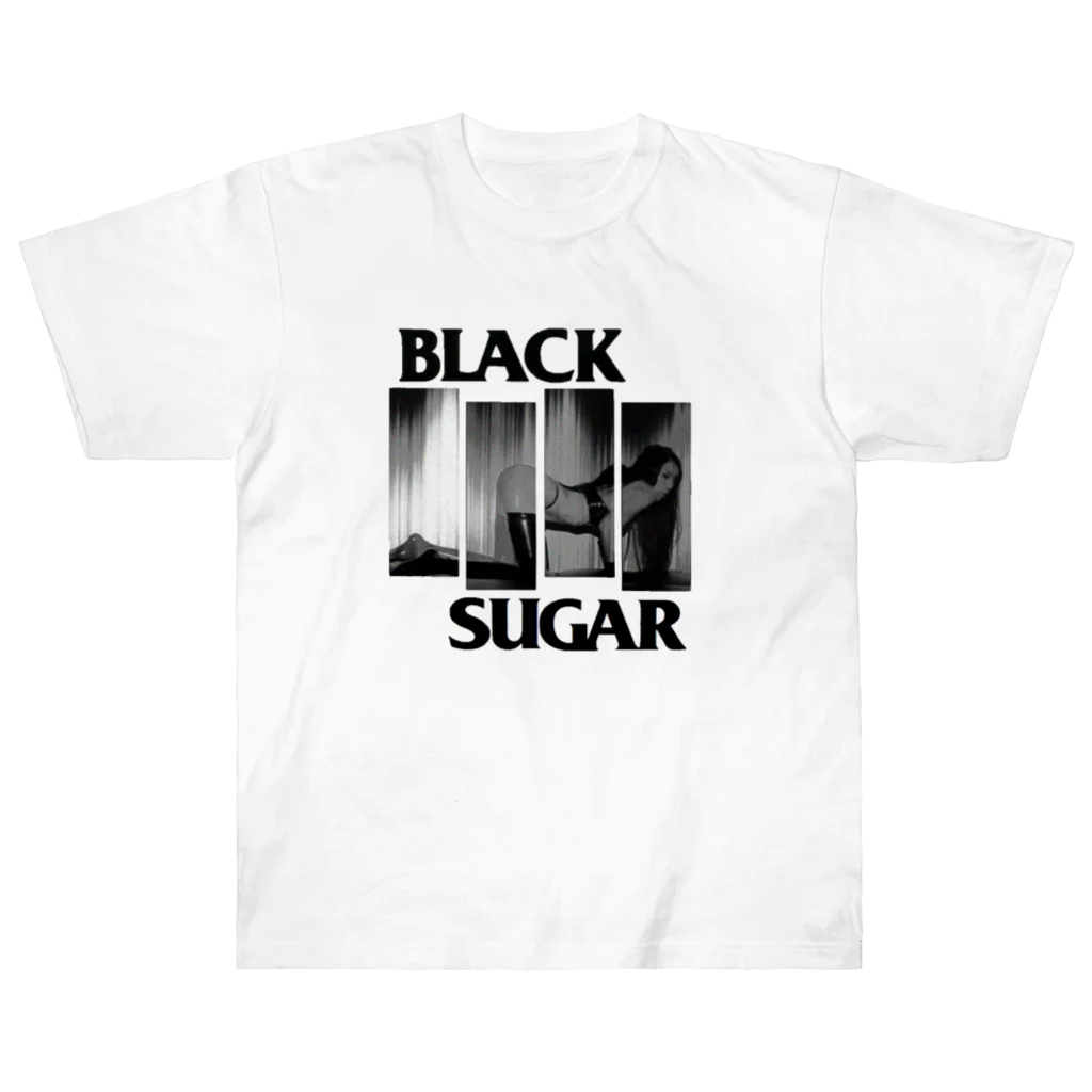 毛玉のさとうのBlackSuger(黒文字) ヘビーウェイトTシャツ