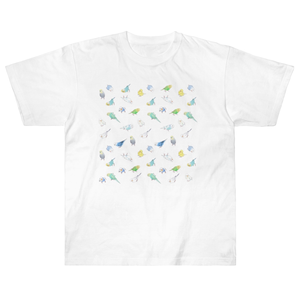 まめるりはことりのたっぷりセキセイインコちゃん【まめるりはことり】 Heavyweight T-Shirt