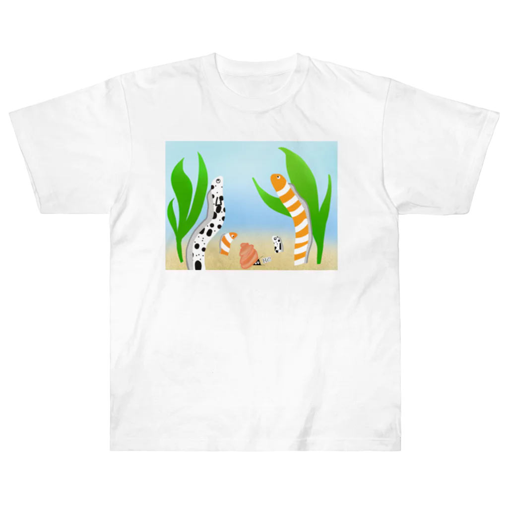 Lily bird（リリーバード）のニシキ・チンアナゴの中に迷いこんだ忍者スリスリくん ヘビーウェイトTシャツ