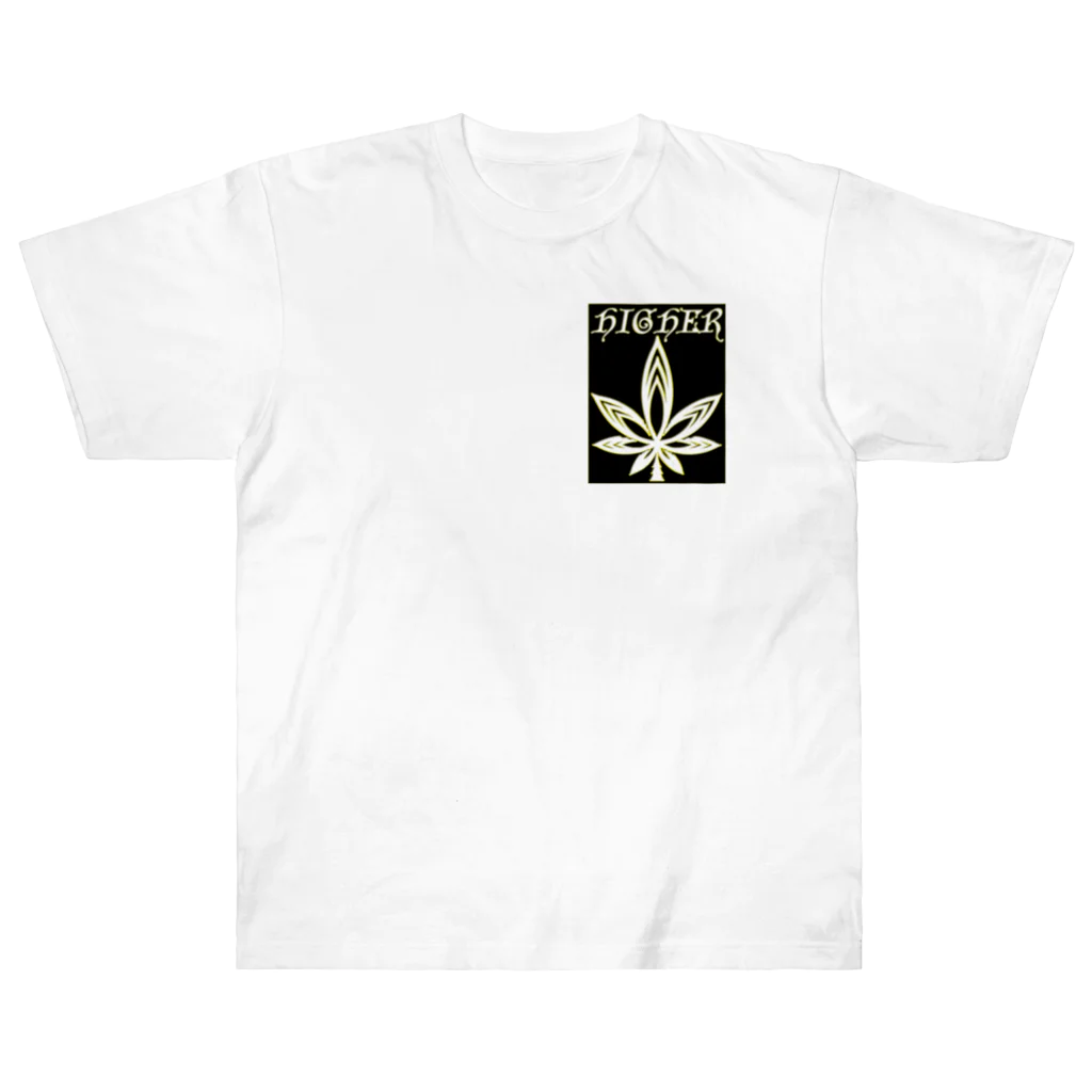 HIGHERのHIGHER original　ワッペン風ロゴ ヘビーウェイトTシャツ