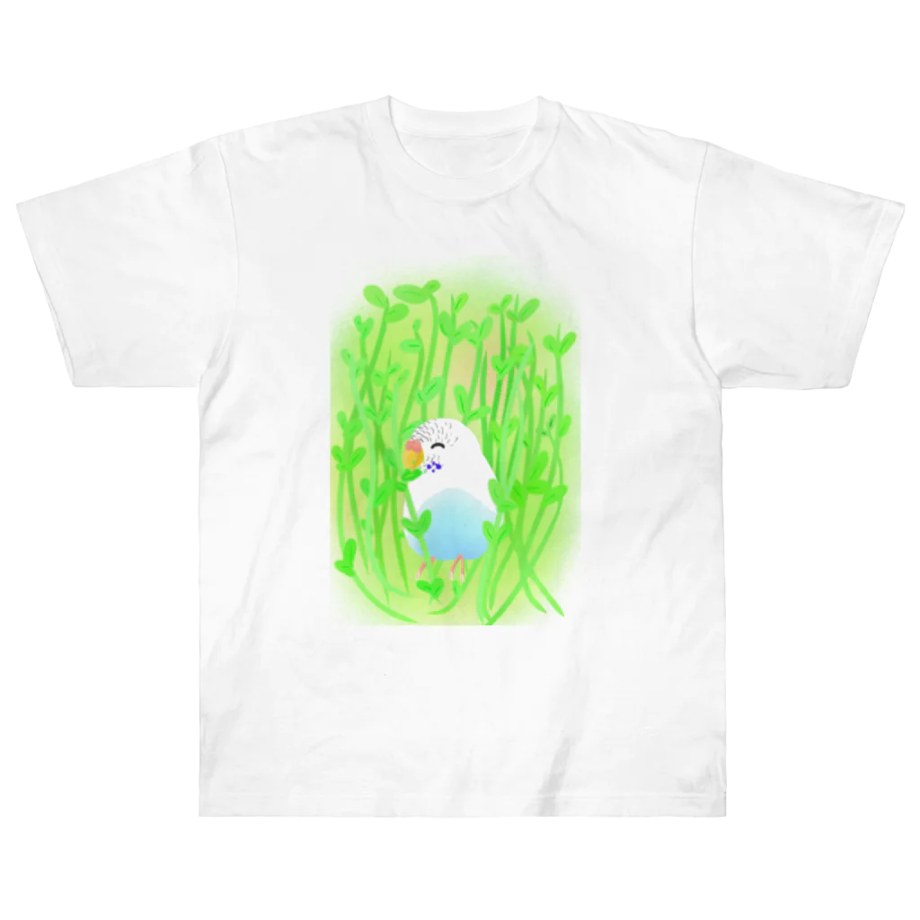 Lily bird（リリーバード）の豆苗まみれのセキセイちゃん Heavyweight T-Shirt