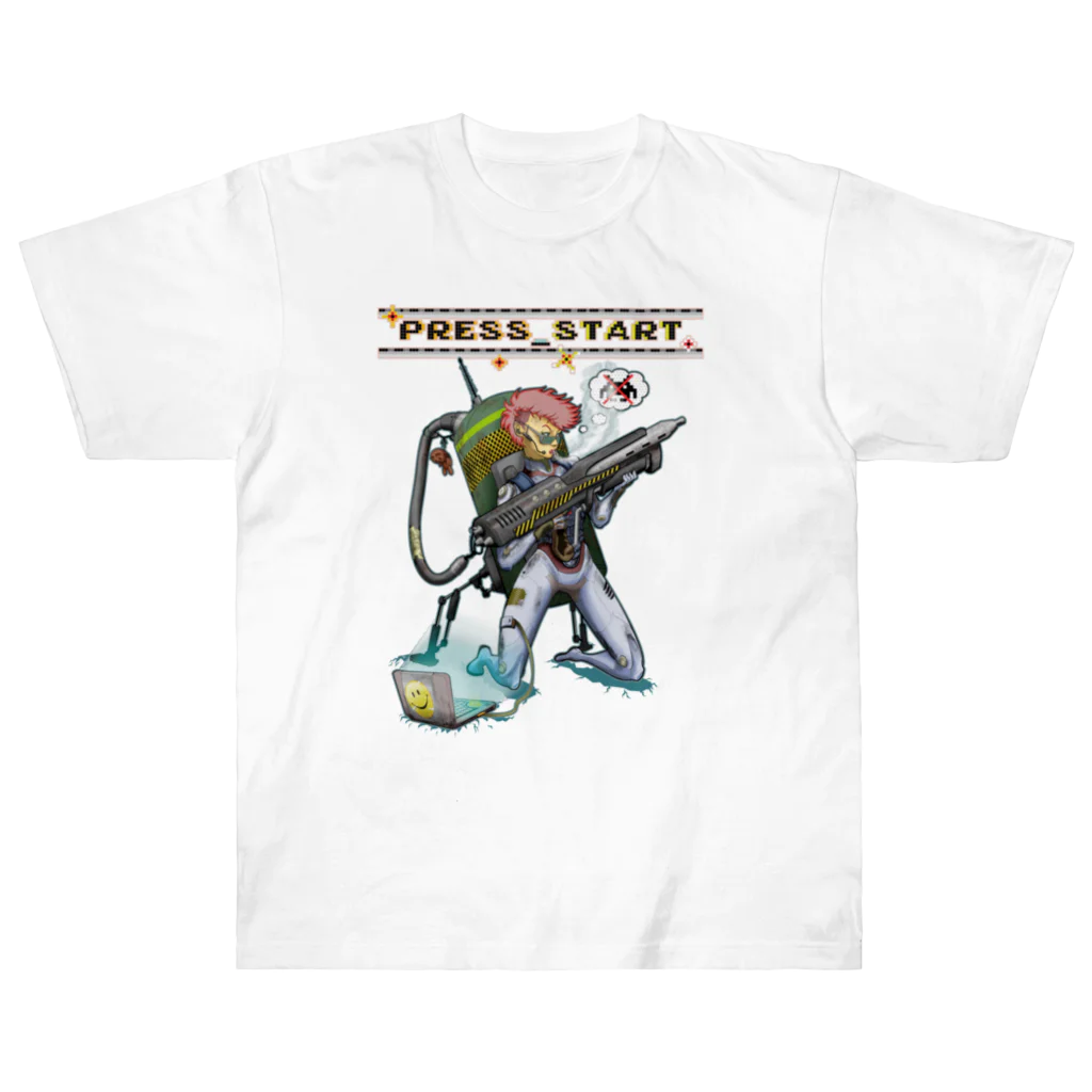 nidan-illustrationの“PRESS START” 2-#1 Heavyweight T-Shirt