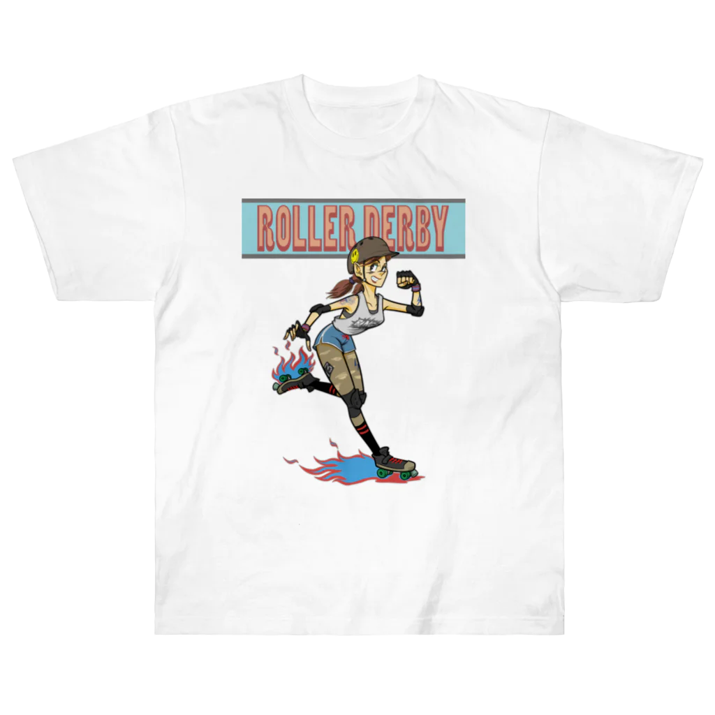 nidan-illustrationの"ROLLER DERBY" ヘビーウェイトTシャツ