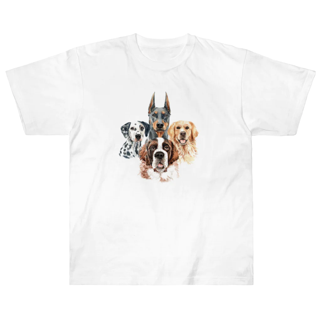 SANKAKU DESIGN STOREの賢くて優しい、大きい犬たち。 Heavyweight T-Shirt