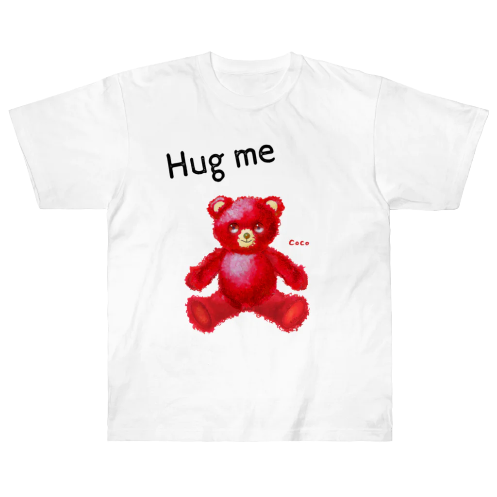 cocoartの雑貨屋さんの【Hug me】（赤くま） Heavyweight T-Shirt