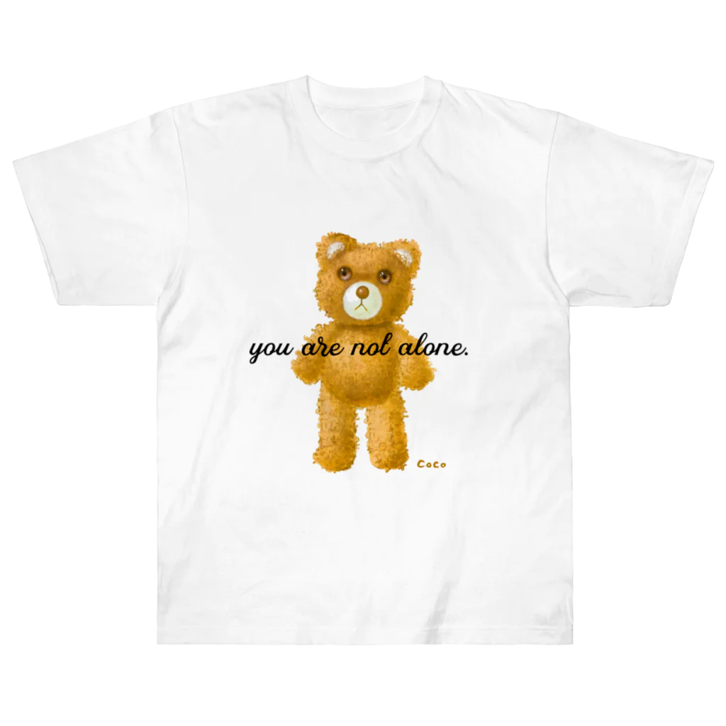 cocoartの雑貨屋さんの【you are not alone.】（茶くま） Heavyweight T-Shirt