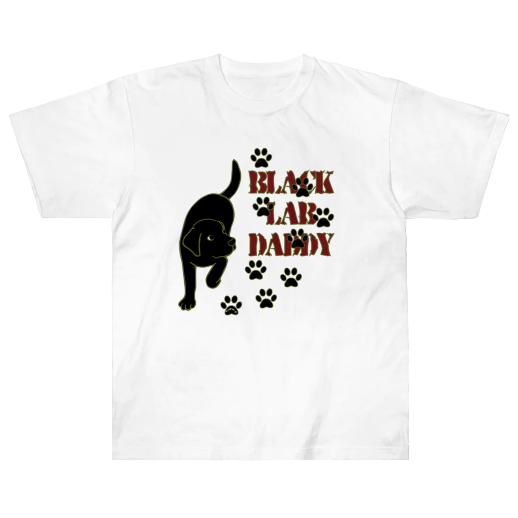 ハッピー・ラブラドールズのBlack Lab Daddy　ブラックラブラドール Heavyweight T-Shirt