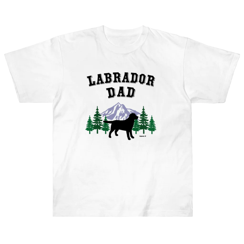 ハッピー・ラブラドールズのLabrador Dad ブラックラブラドール Heavyweight T-Shirt