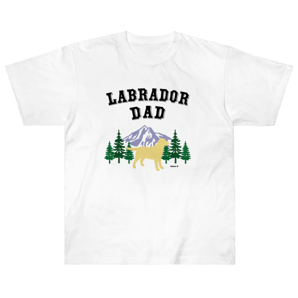 ハッピー・ラブラドールズのLabrador Dad イエローラブラドール ヘビーウェイトTシャツ