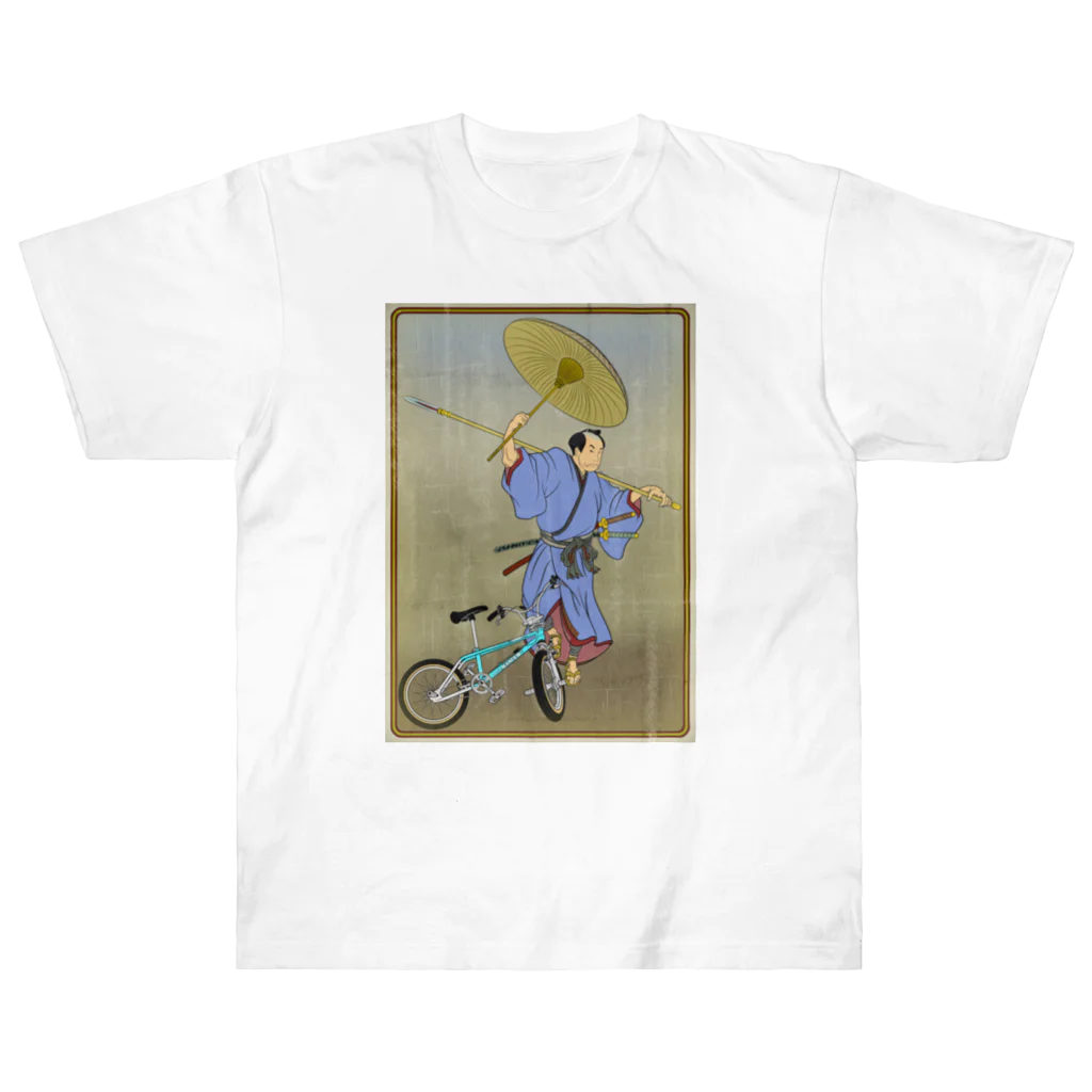 nidan-illustrationの"bmx samurai" #1 ヘビーウェイトTシャツ