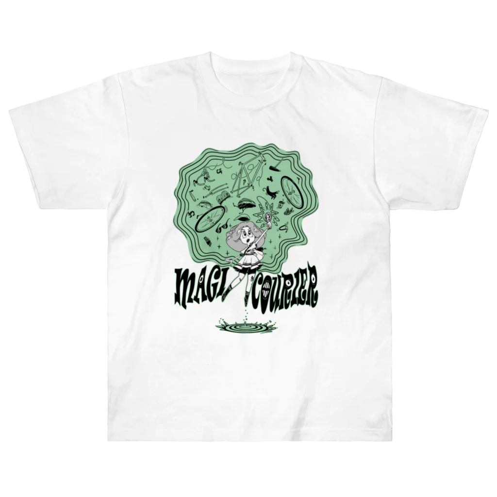 nidan-illustrationの“MAGI COURIER” green #1 ヘビーウェイトTシャツ