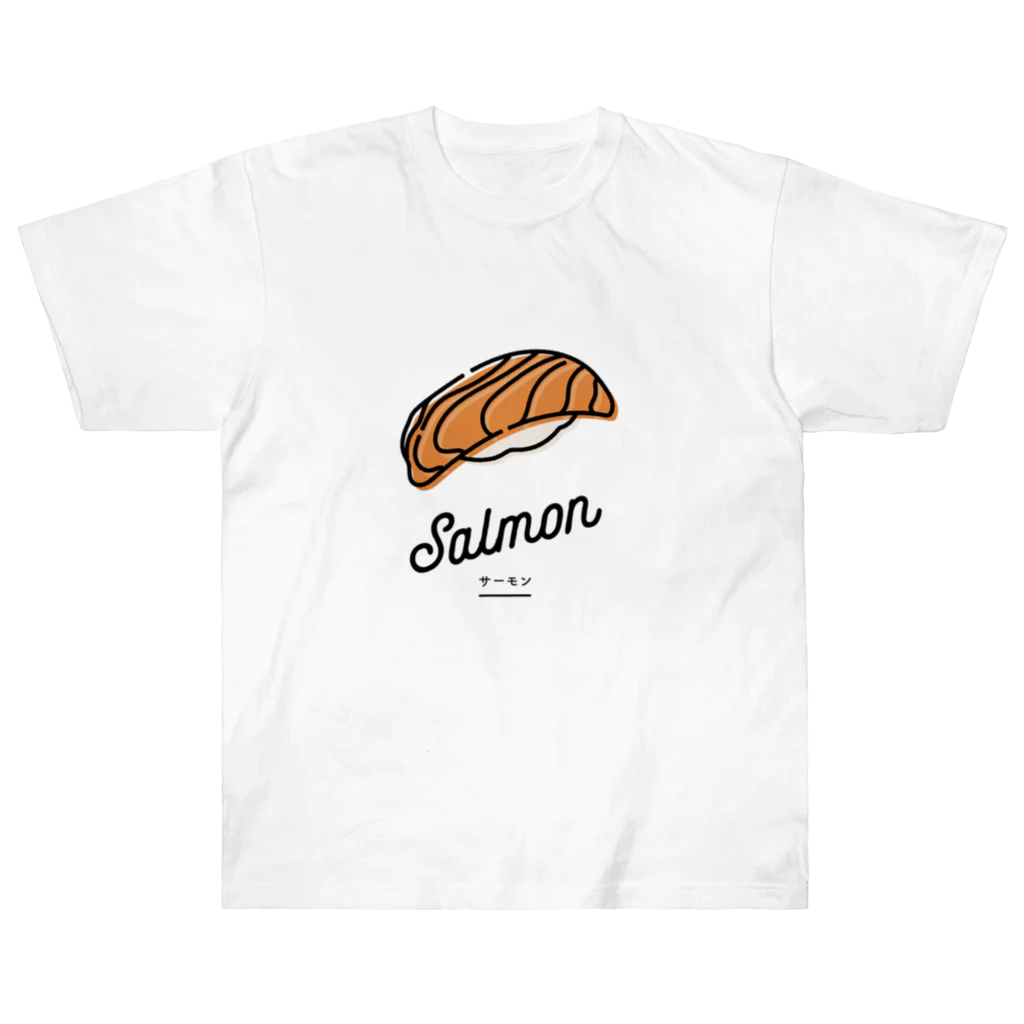 9bdesignのシンプル・スシ｜サーモン Heavyweight T-Shirt