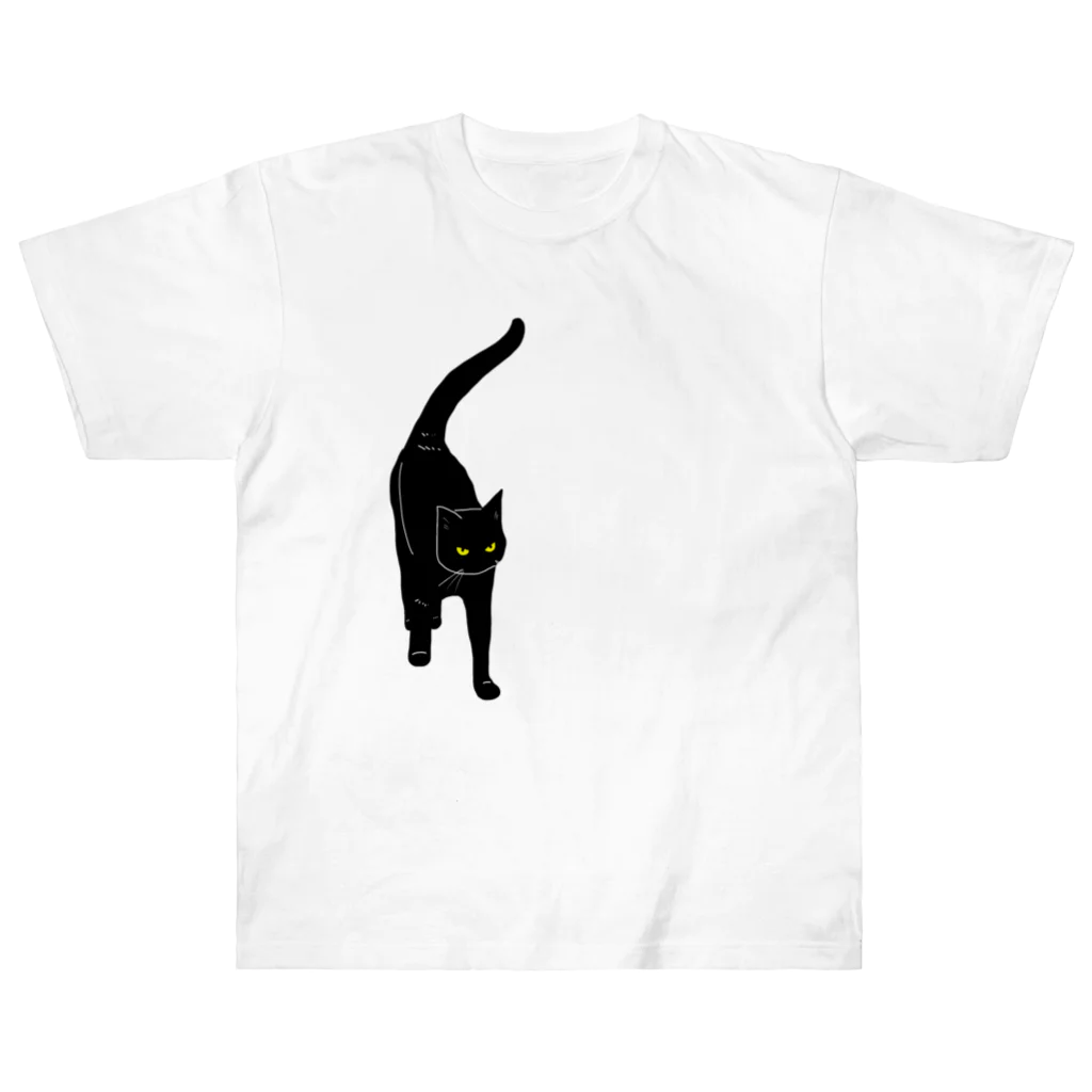 小鳥と映画館の黒猫が来る そして去る 右胸バージョン ヘビーウェイトTシャツ