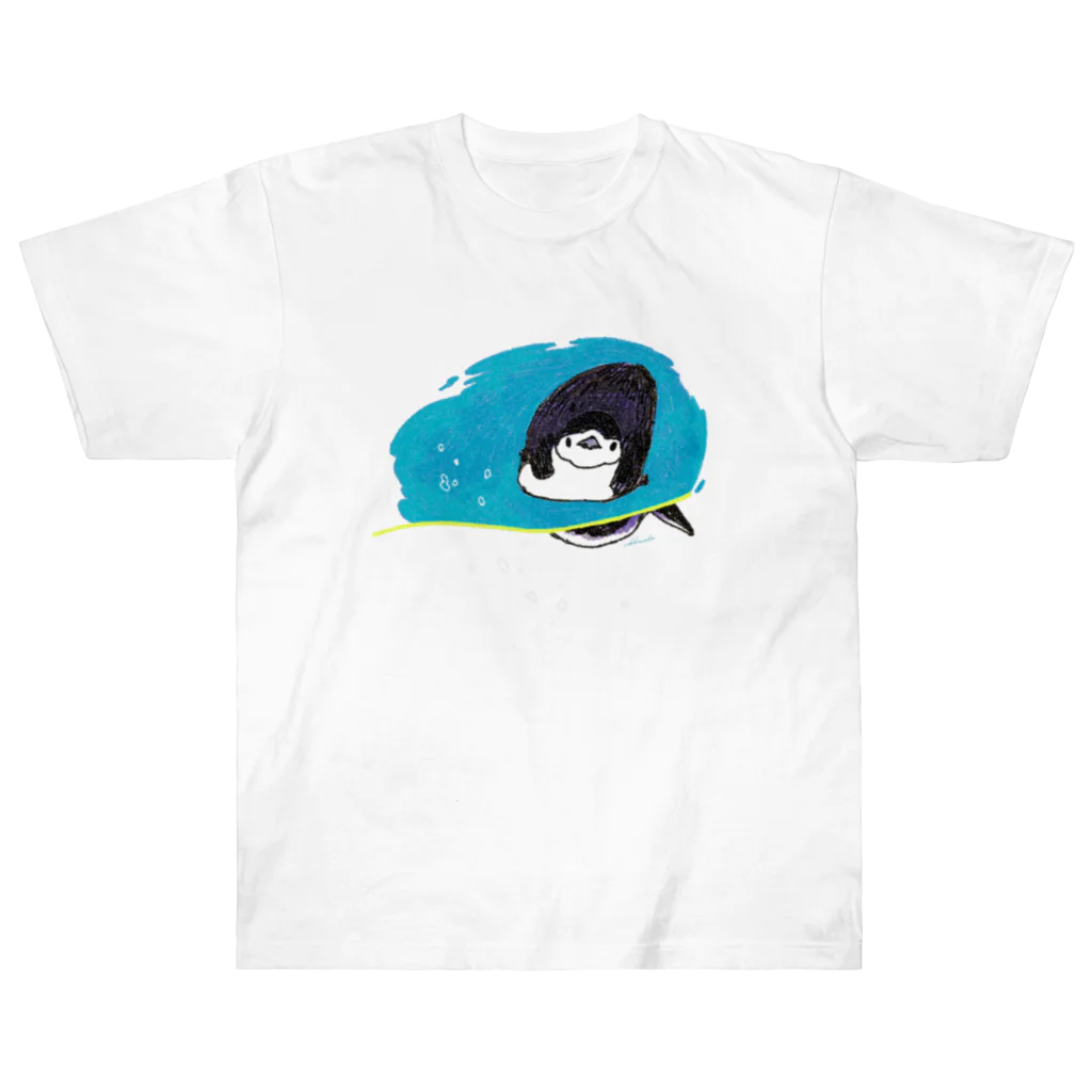 rakkosoda / コマイのペンギンの水槽 ヘビーウェイトTシャツ