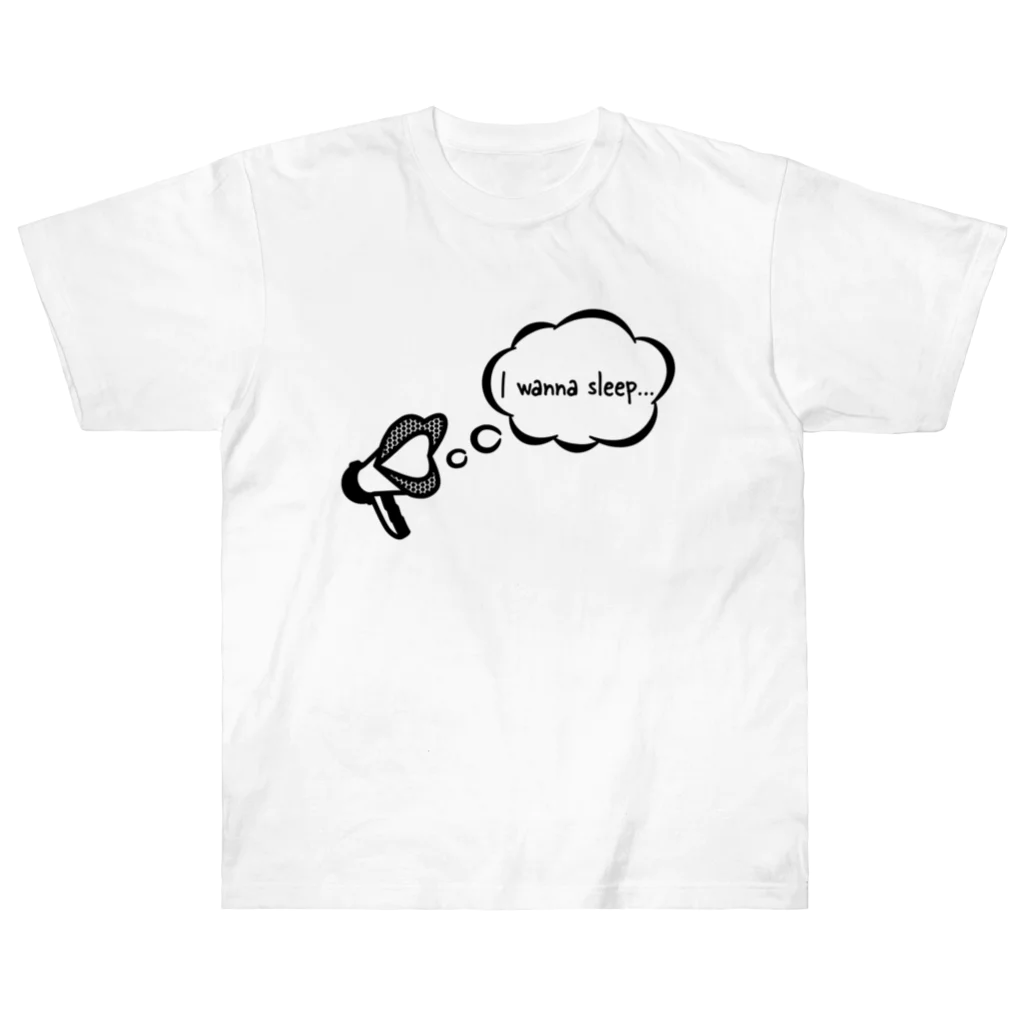 一雫　hitoshizukuのLipMegaphone “I wanna sleep”_BK ヘビーウェイトTシャツ