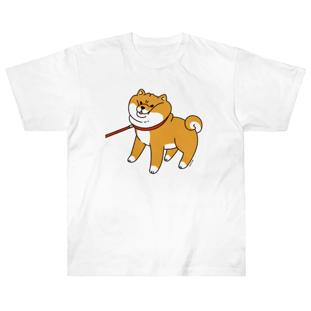 もんとみ | もっちり動物造形作家の散歩から帰りたくない柴犬 ヘビーウェイトTシャツ