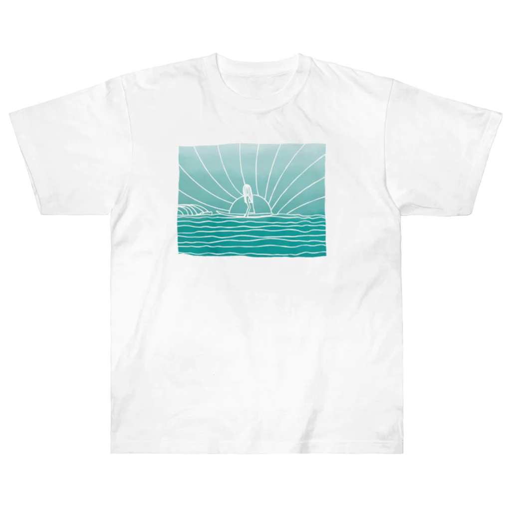 haluのseasidecommune ホワイト ヘビーウェイトTシャツ