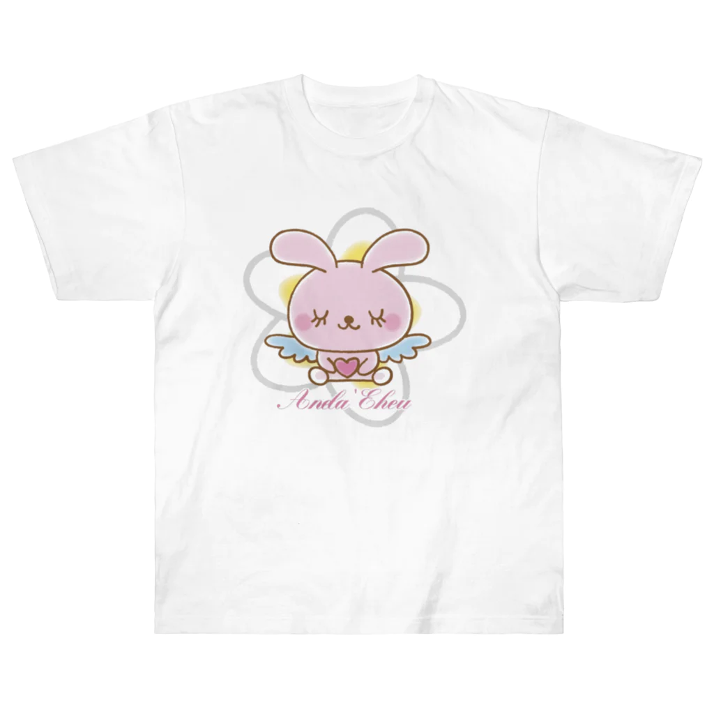 Anela’Eheuの天使のうさぎハピバニちゃん ヘビーウェイトTシャツ