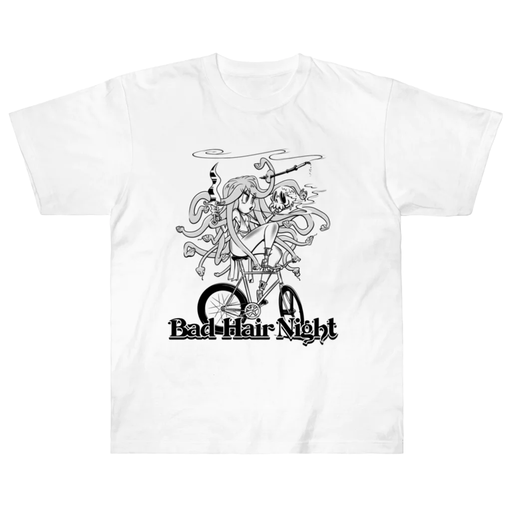 nidan-illustrationの“Bad Hair Night” ヘビーウェイトTシャツ