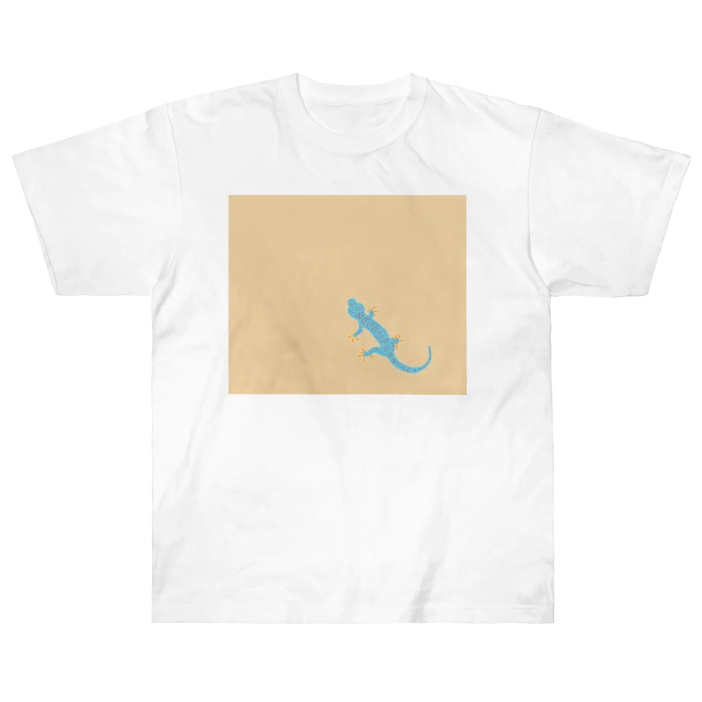 ホームタウンスター　Hometown Star のトッケイヤモリ（砂地）　Gekko gecko (sand) ヘビーウェイトTシャツ