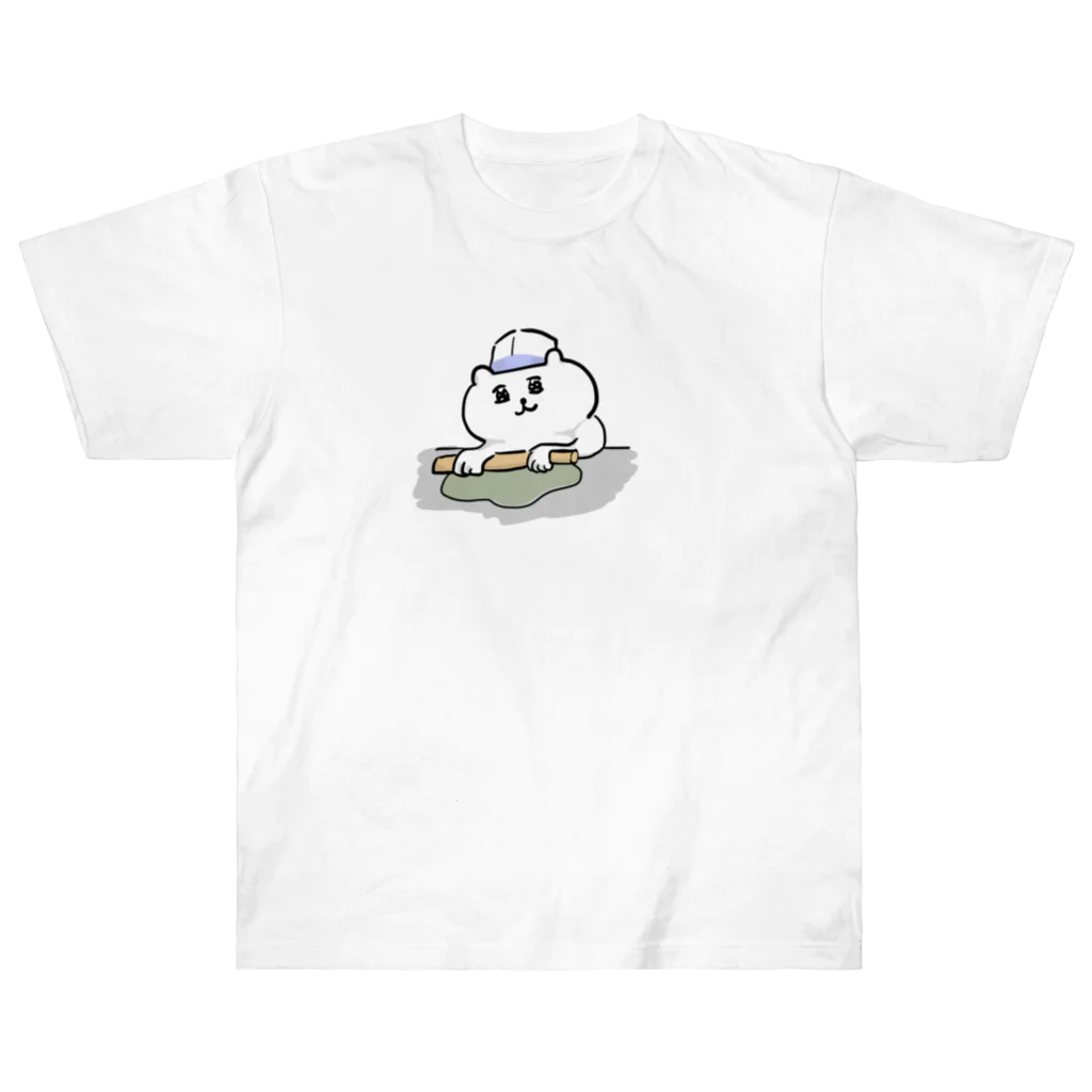 けちゃっぷごはんのお店の蕎麦打ち猫 Heavyweight T-Shirt