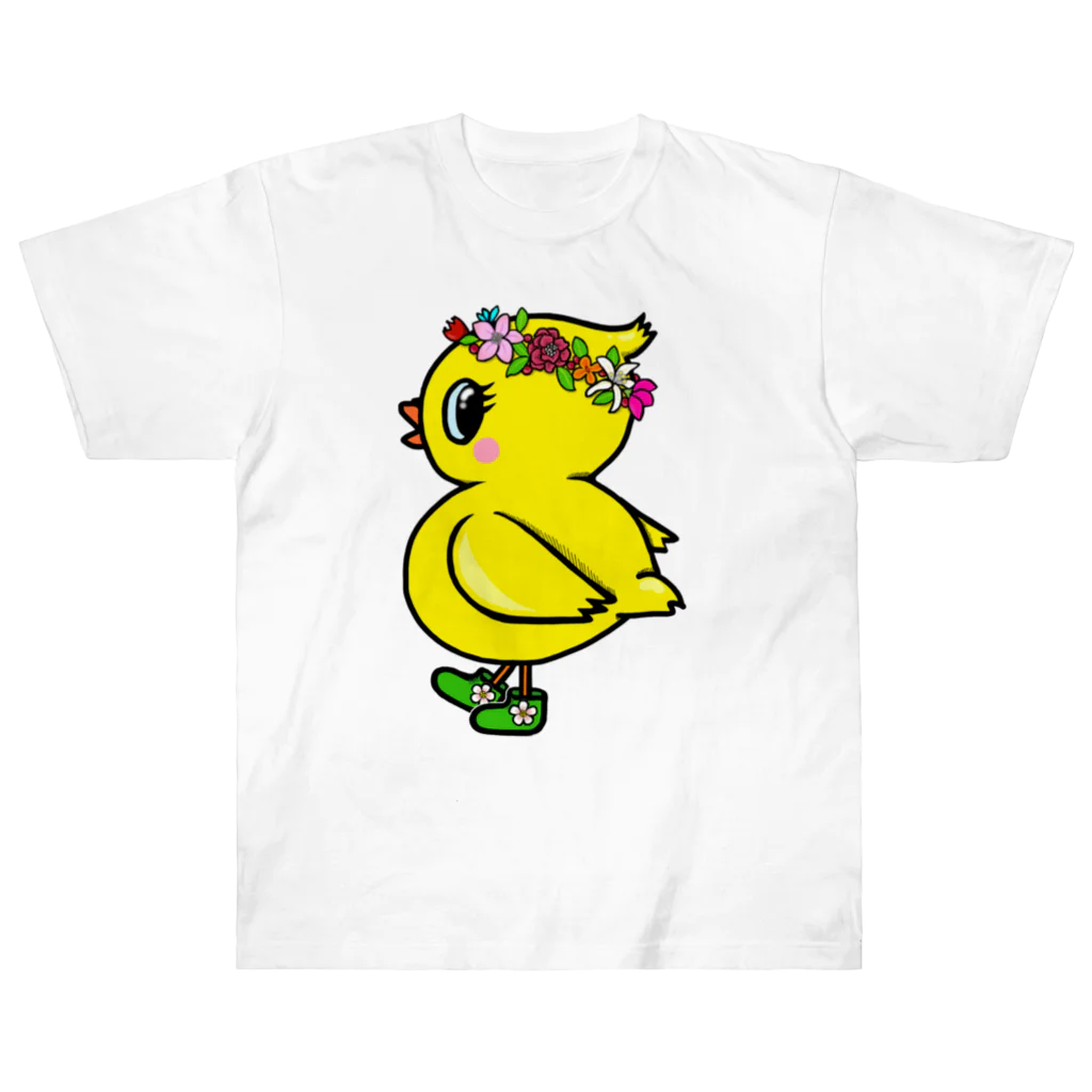 LalaHangeulの花冠ひよ子 Heavyweight T-Shirt