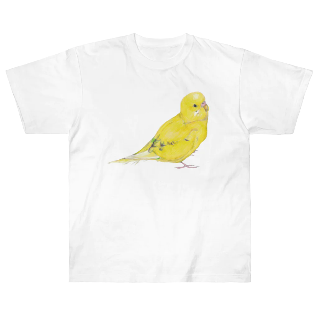 森図鑑の[森図鑑]セキセイインコ黄色 Heavyweight T-Shirt