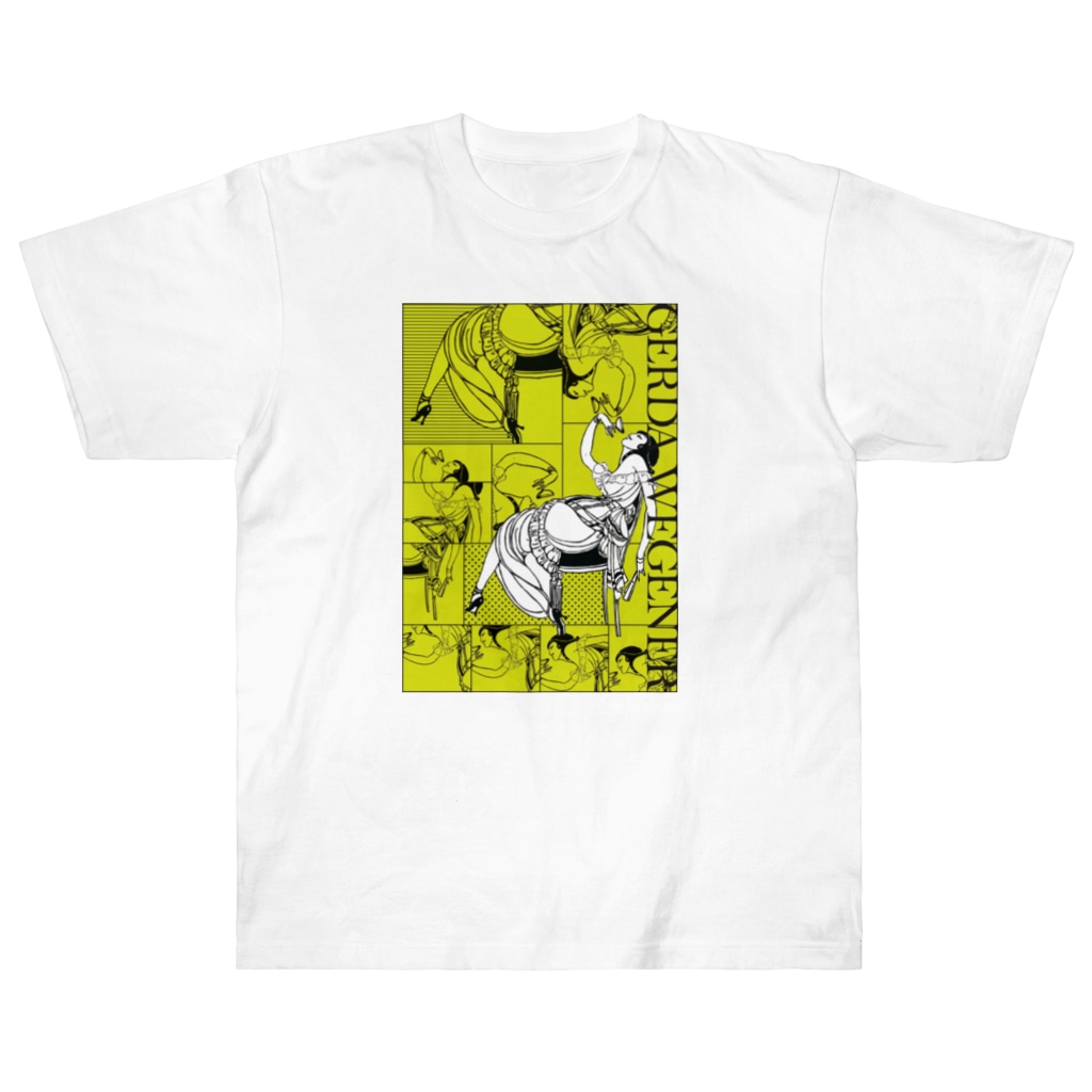 Cordelia　SUZURI分室のGERDA "Collage yellow" Heavyweight T-Shirt