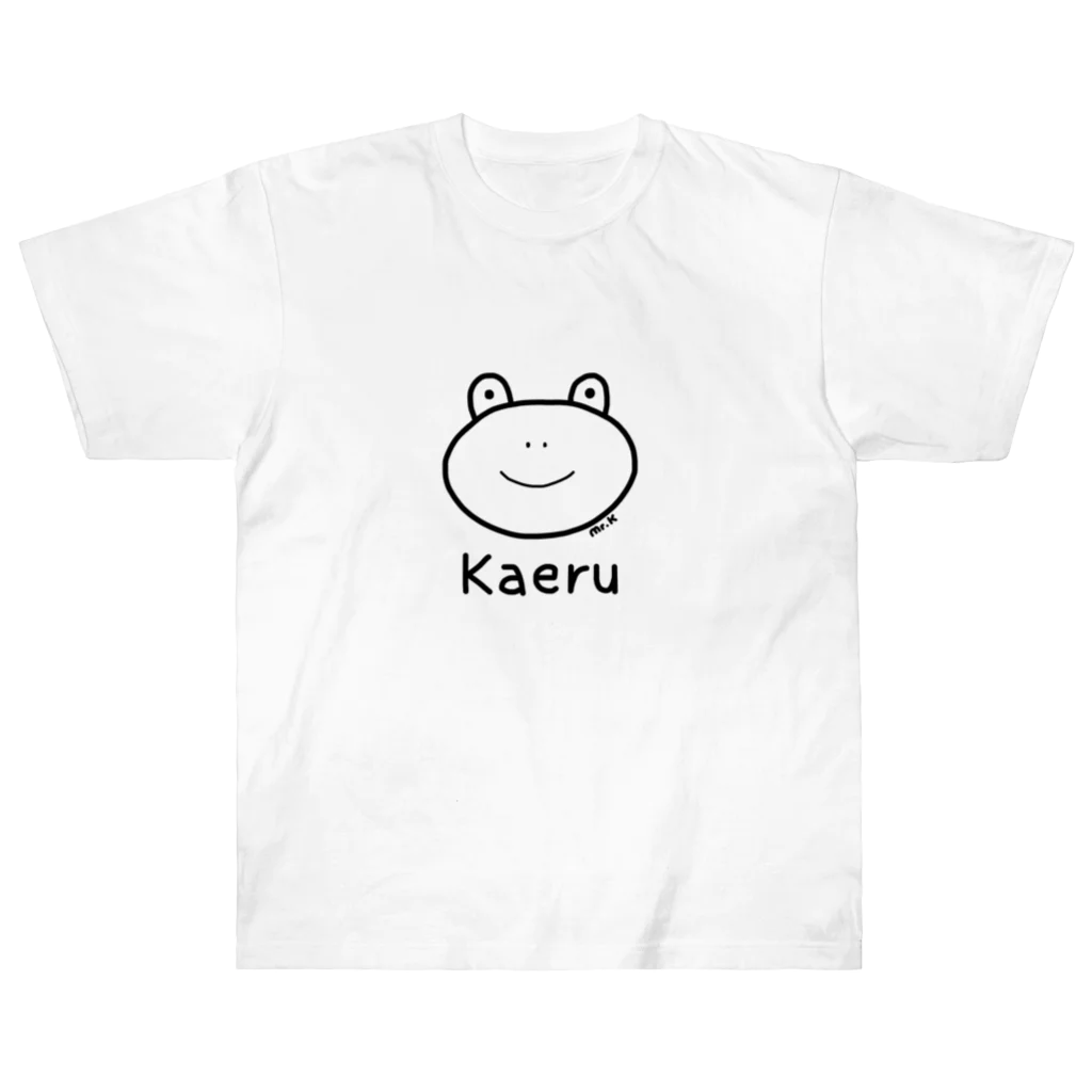 MrKShirtsのKaeru (カエル) 黒デザイン ヘビーウェイトTシャツ
