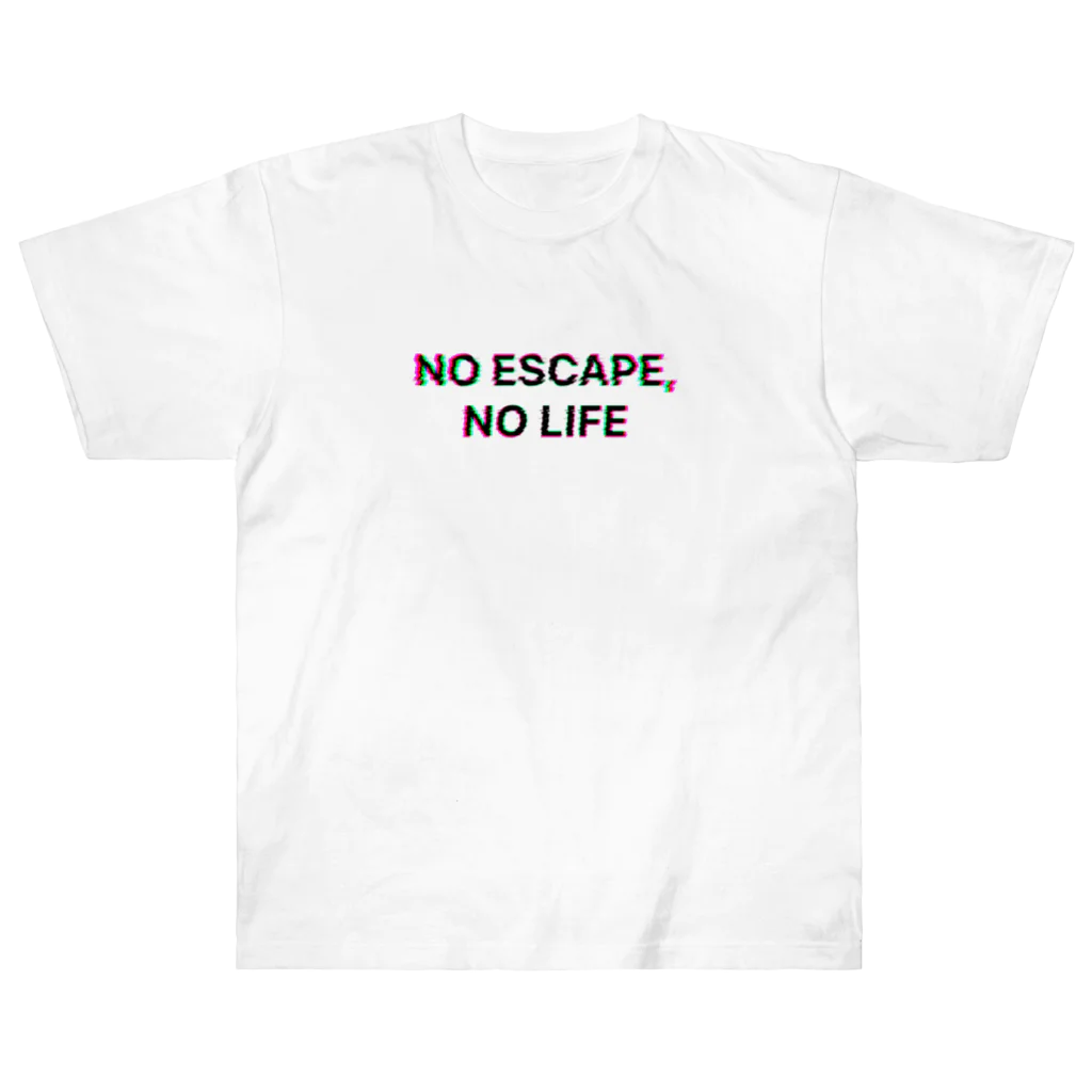 謎はないけど謎解き好きのお店のNO ESCAPE, NO LIFE ヘビーウェイトTシャツ