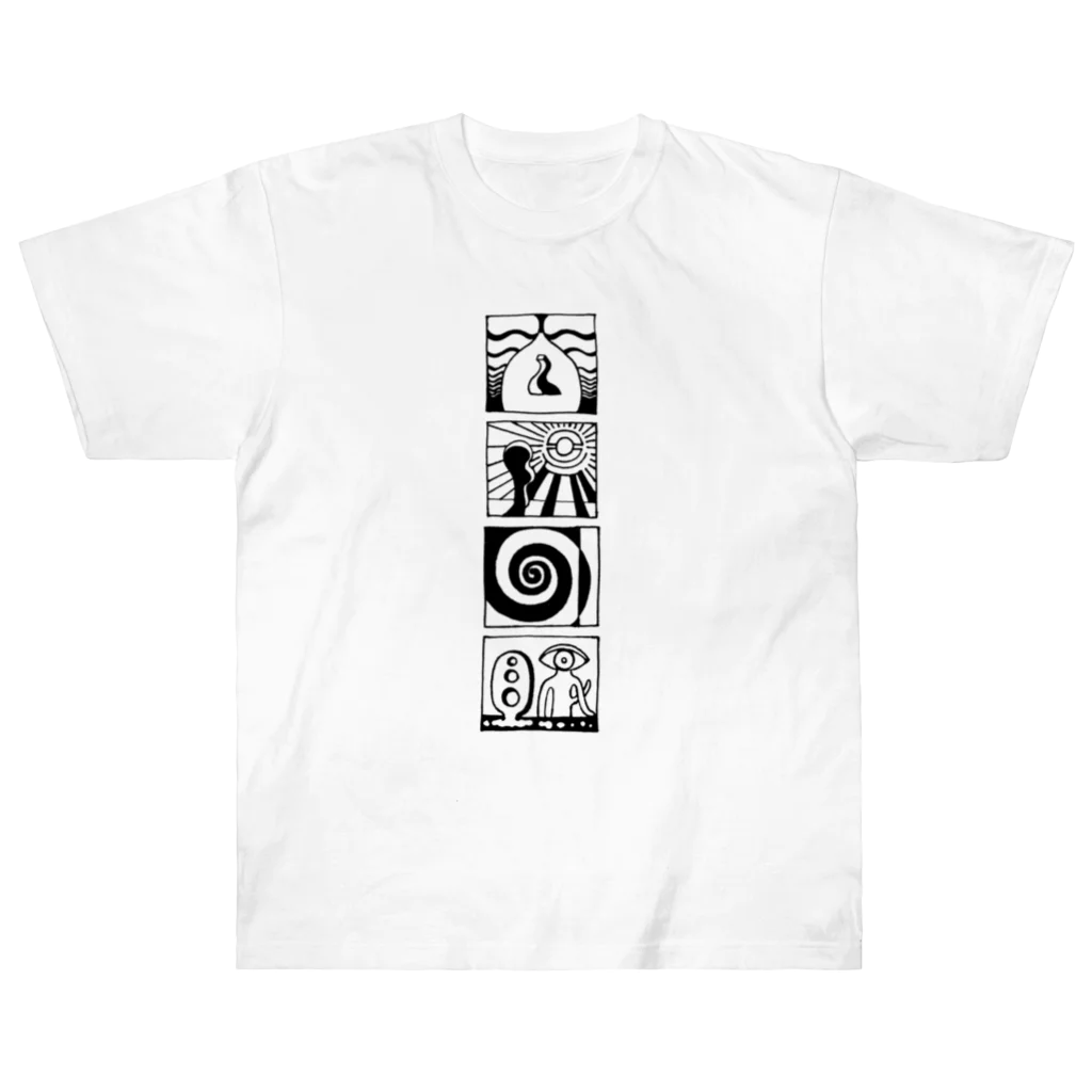太陽の眼の太陽の眼 文字絵SP(黒/縦長/両面) Heavyweight T-Shirt