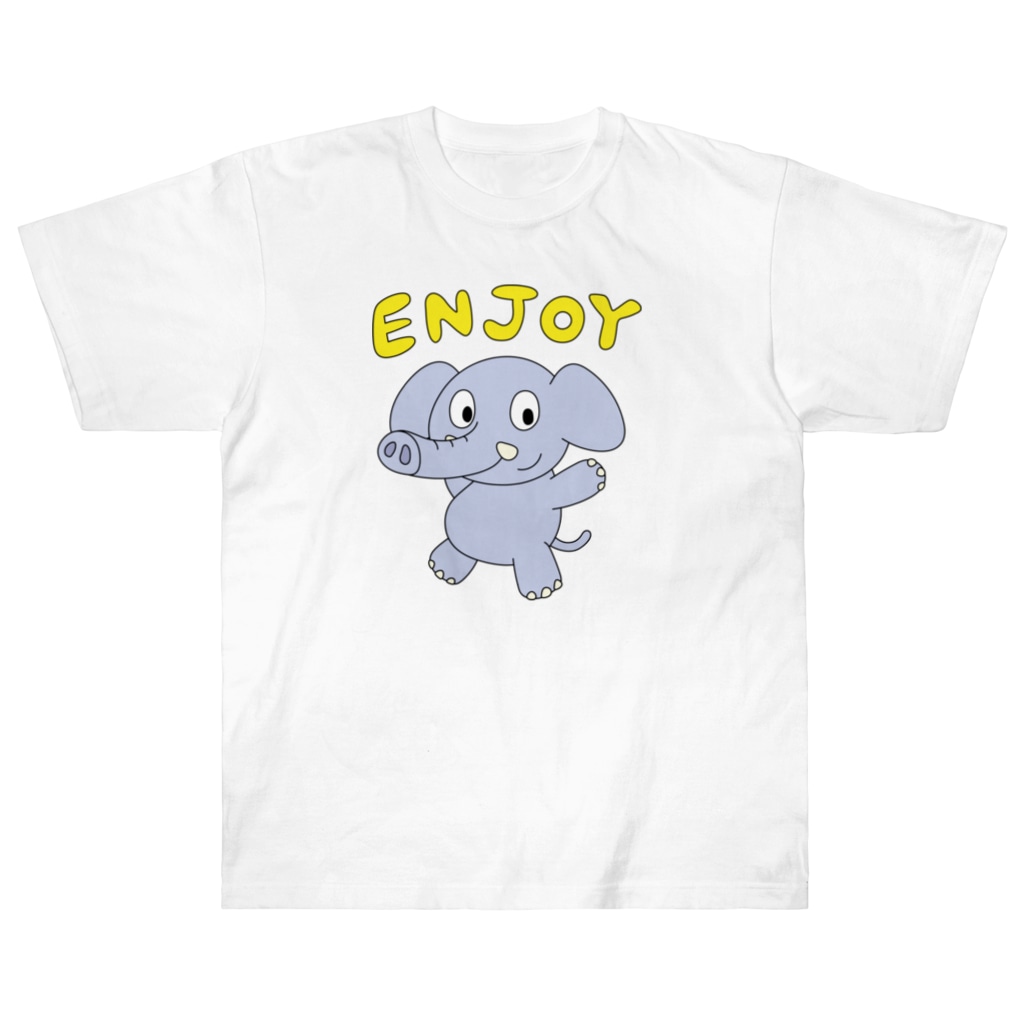 ガモさんのENJOY！エレファント Heavyweight T-Shirt