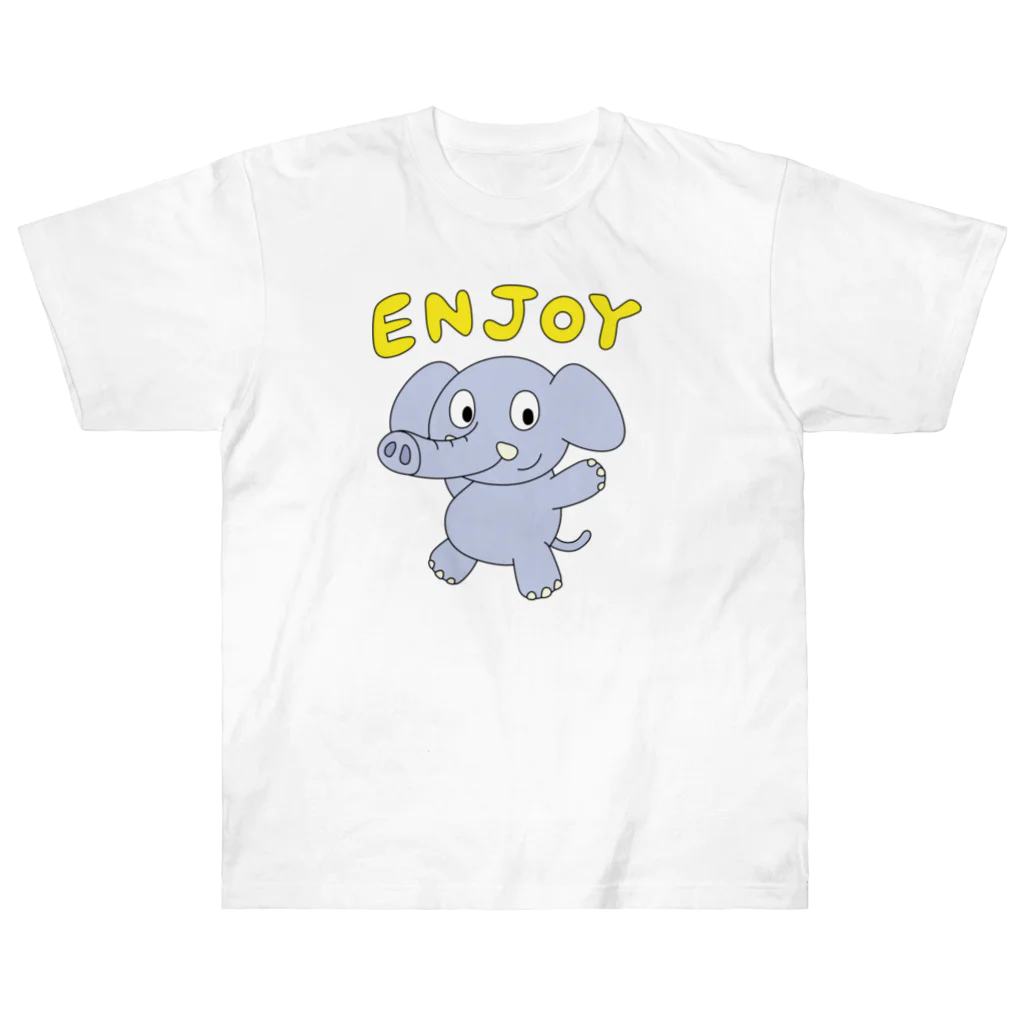 ガモさんのENJOY！エレファント Heavyweight T-Shirt