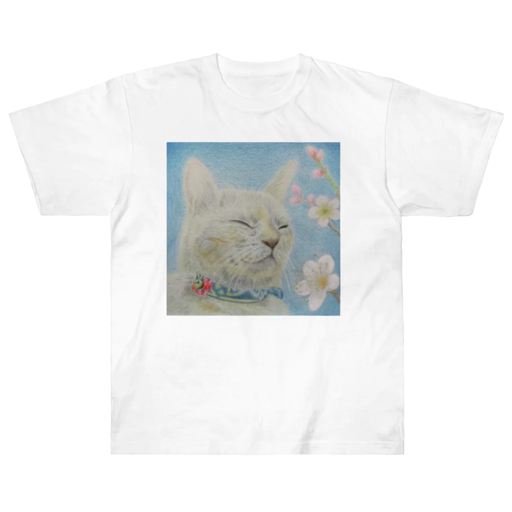 理絵のねこ ぬくぬく ヘビーウェイトTシャツ