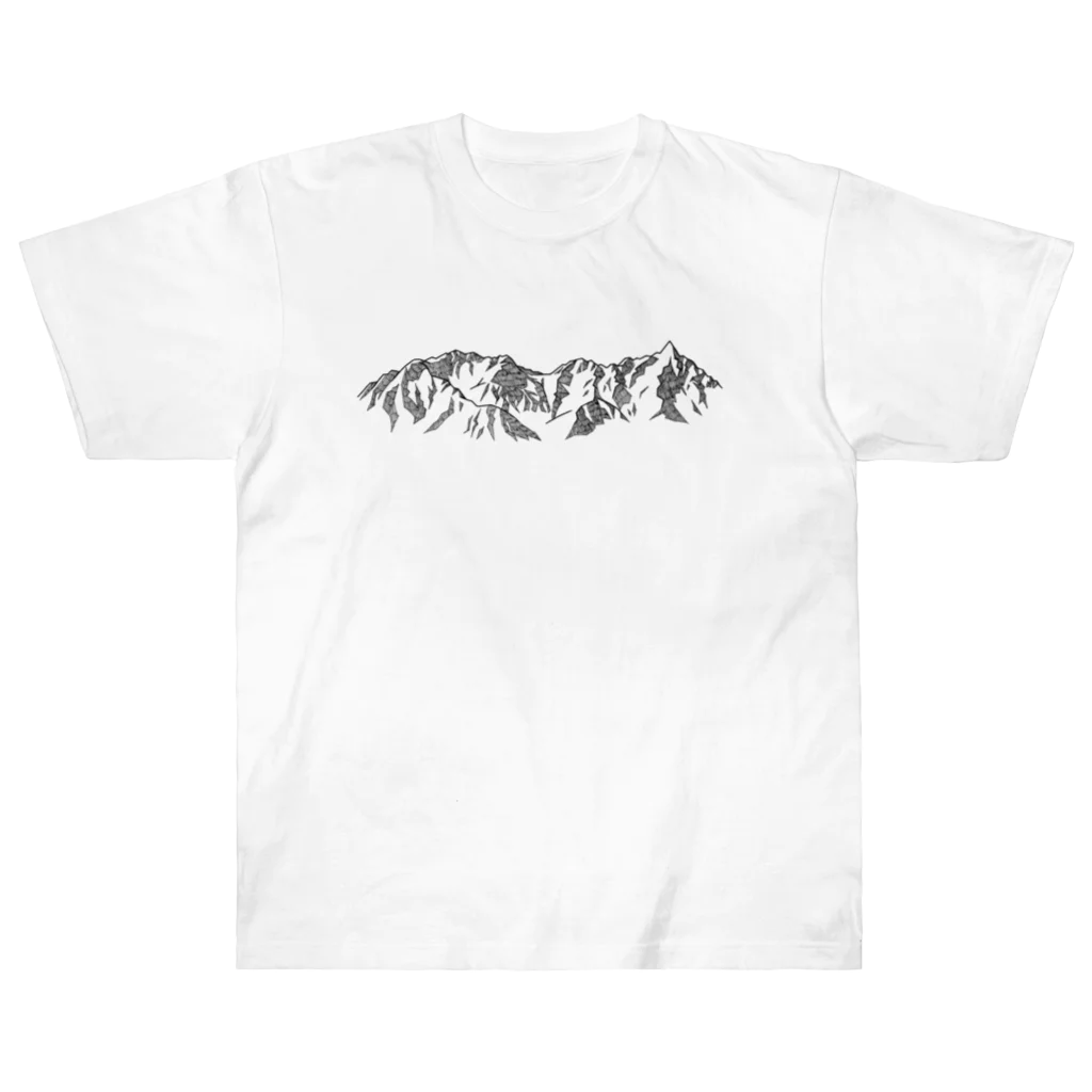 まつのき商店の槍穂高連峰　黒ペン Heavyweight T-Shirt