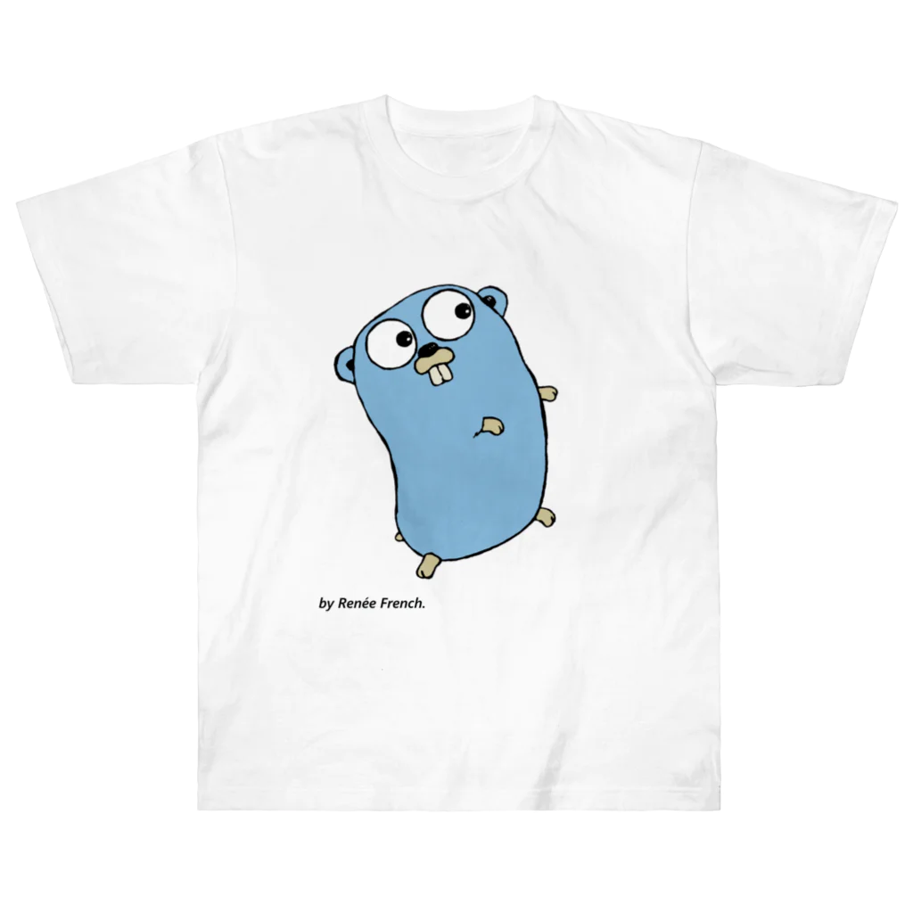 pyon4pyonのBlue Gopher くん ヘビーウェイトTシャツ