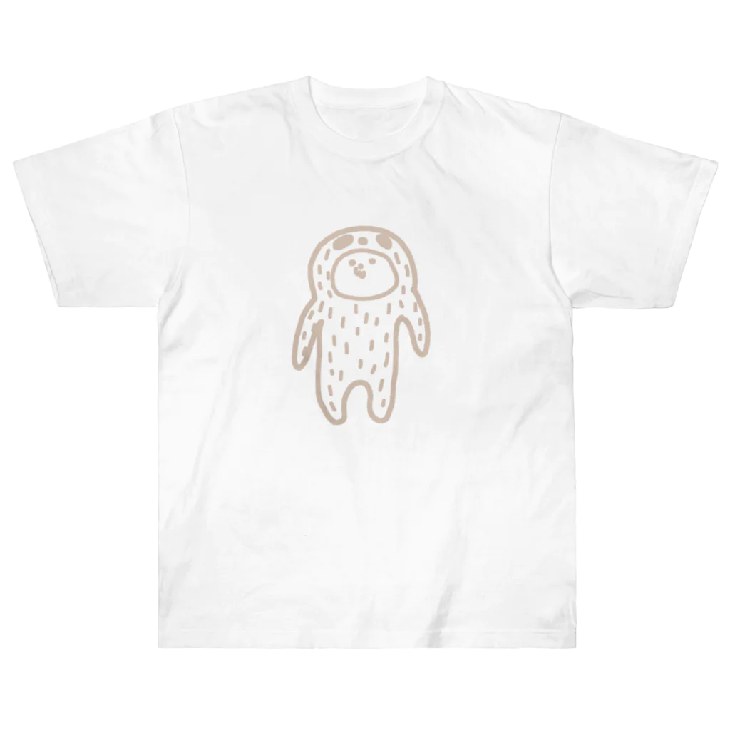 ぷぷのナマケモノくま（ナチュラル） ヘビーウェイトTシャツ