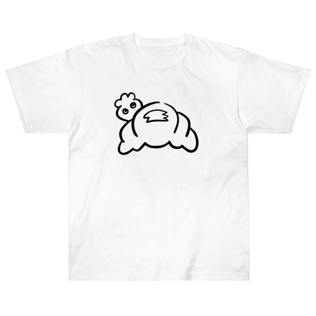 パンノキナコのクロワッサンUFOイチゴ星人 ヘビーウェイトTシャツ