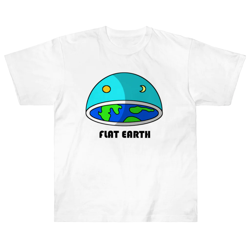 AVANT-GARDE　RESEARCH　REPORT　-アヴァンギャルド・リサーチ・リポート-のフラットアース　(FLAT　EARTH）透明背景 ヘビーウェイトTシャツ