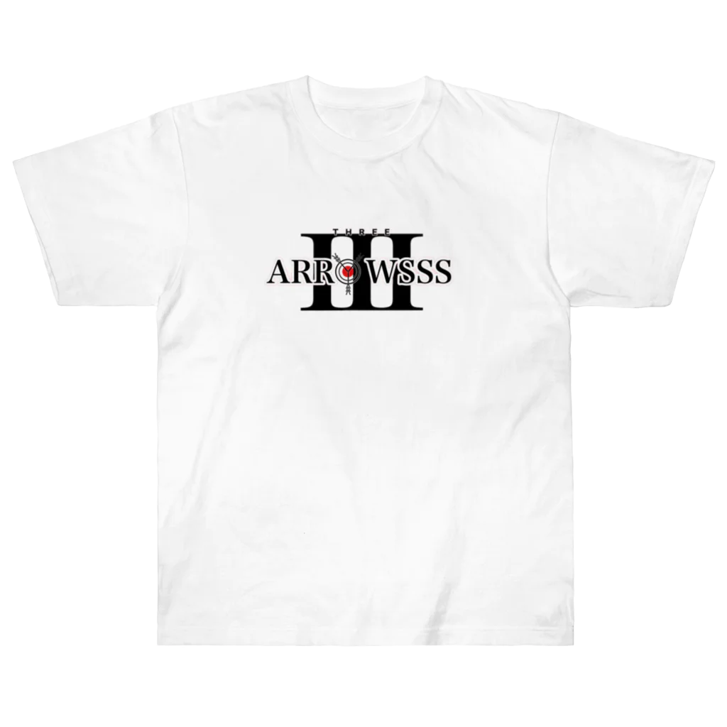 THREE ARROWSSSのオリジナルロゴ 黒字 Heavyweight T-Shirt