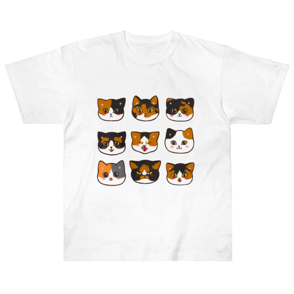 ふわにゃんshopのうちのミケちゃん Heavyweight T-Shirt